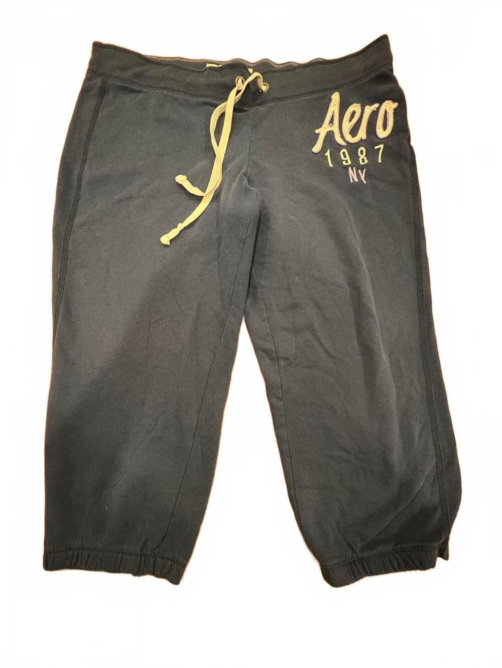 Aeropostale Women's Navy Blue 3/4 Sweatpants with Drawstring-245
